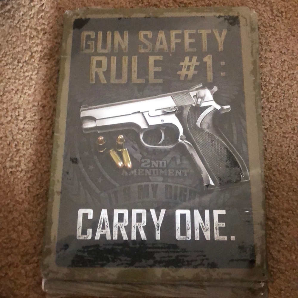 Tin sign- Gun Safety